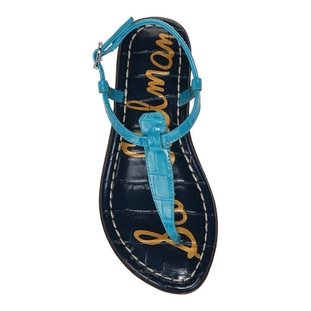 Sam Edelman Kids Agua Azure Suede T-strap Gigi Thong Sandals Size 11